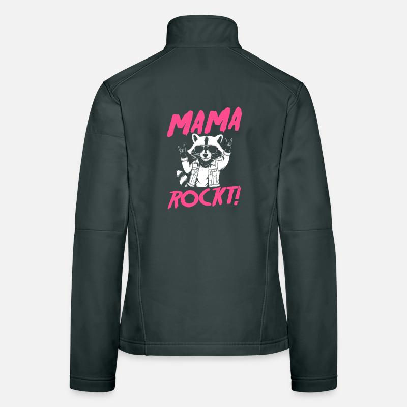 Waschbär Mutter Coole Rocker Mama Frauen Softshelljacke