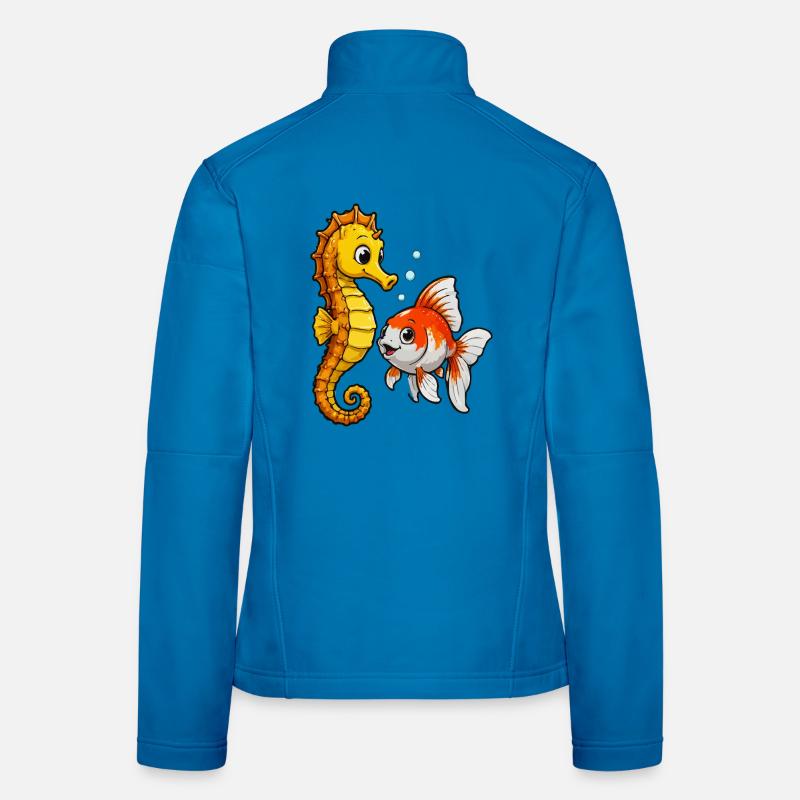 Seepferdchen und Goldfisch Freundschaft Frauen Softshelljacke