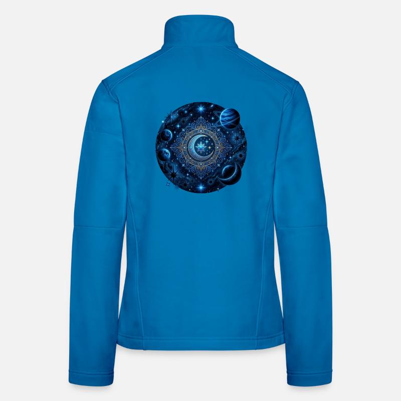 Planètes spatiales Galaxies Étoiles Lunes Veste en tissu softshell Femme