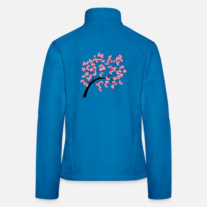 Kirschblütenbogen in Nacht - Frauen Softshelljacke - Lichtblau