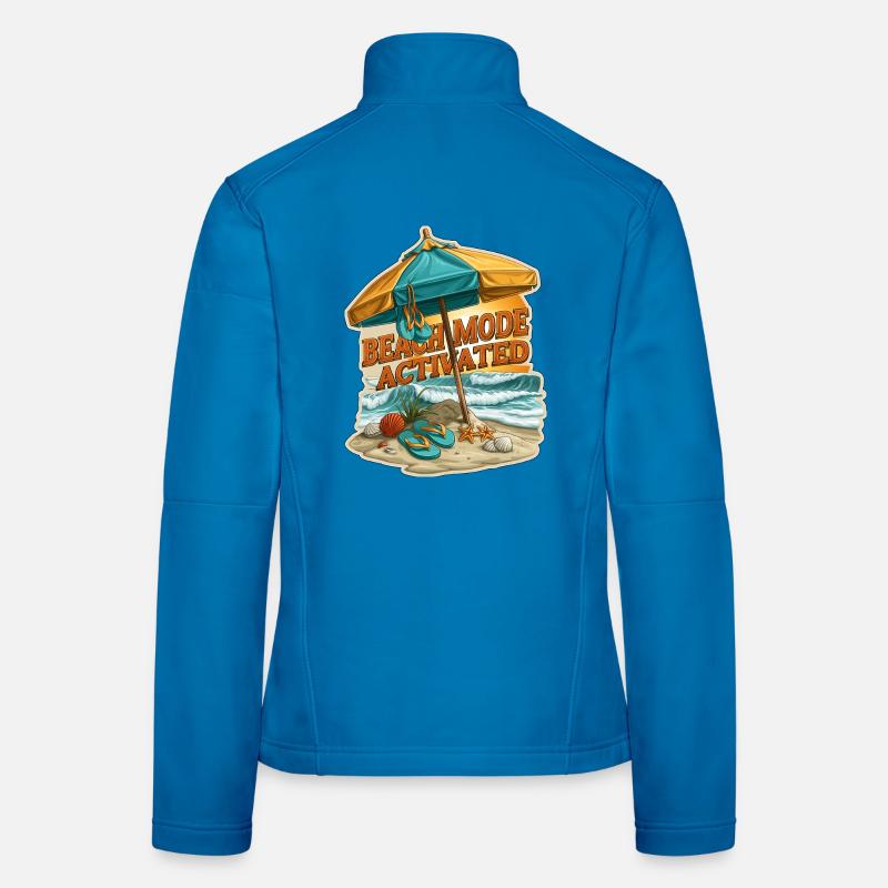 Beach Mode Activated Summer Vacation Umbrella - Women's Softshell Jacket - light blue