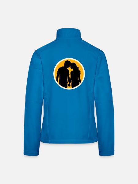 Couple Silhouette Love Romance Valentine's Day Boyfriend - Women's Softshell Jacket - mouse grey - Back