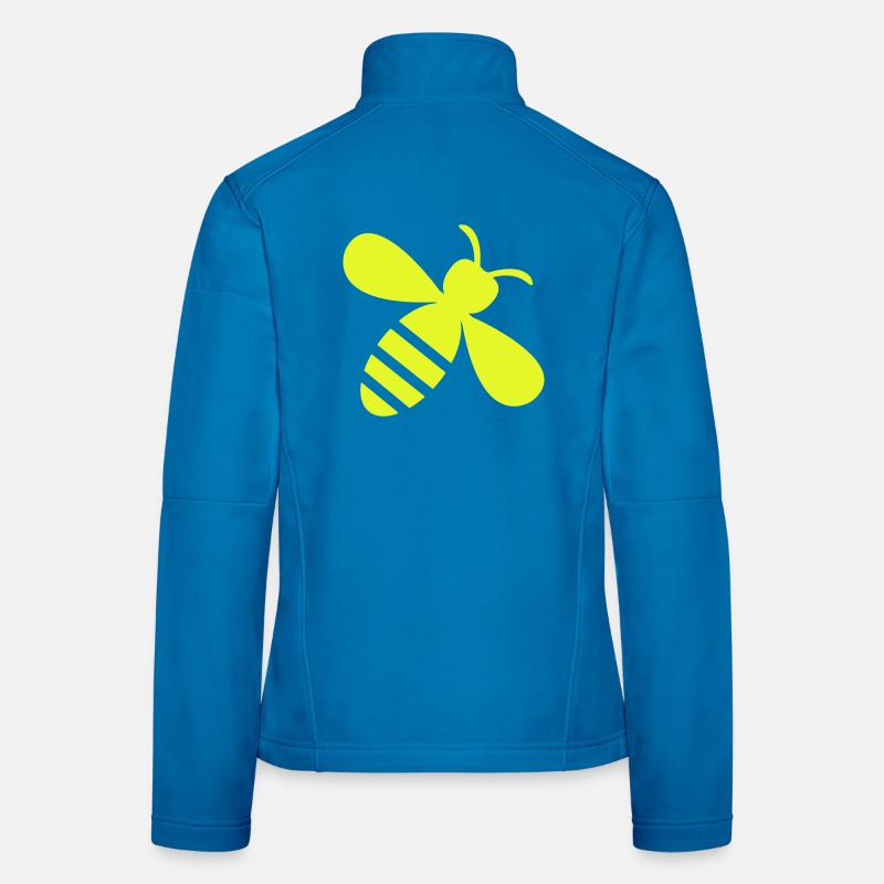 Neon Bee Yellow on Black Women's Softshell Jacket