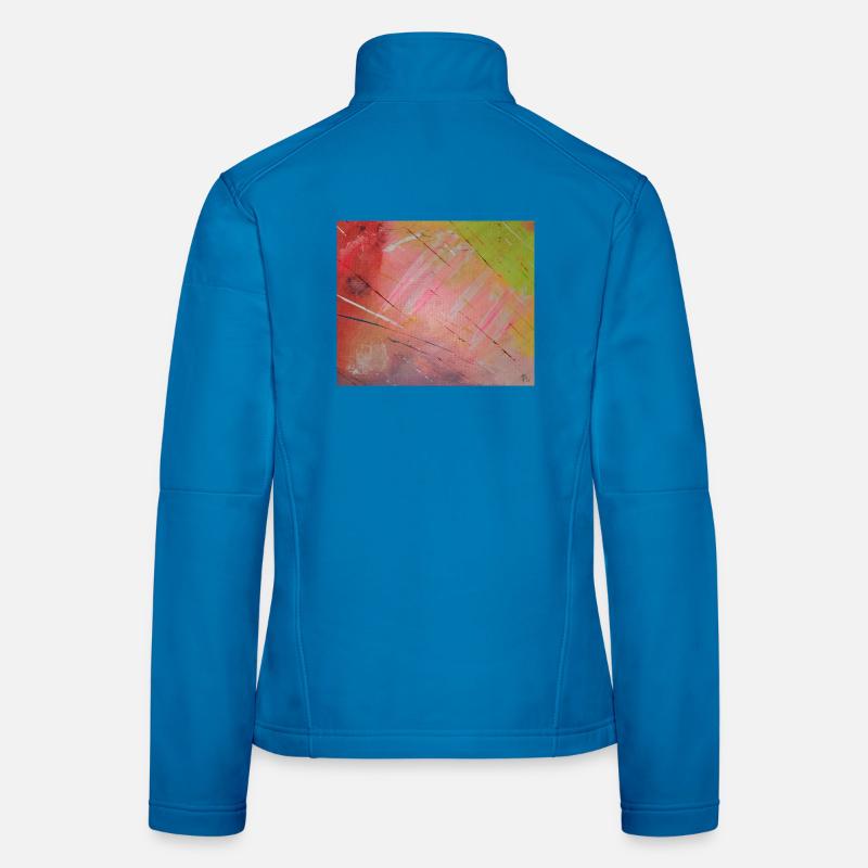 Neon Diagonal Stripe Abstract Women's Softshell Jacket