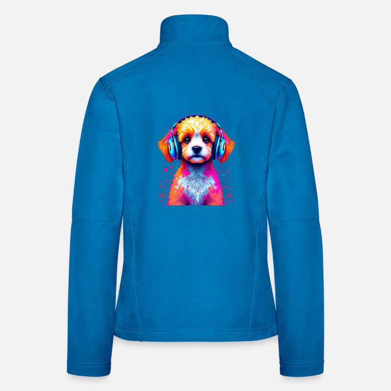 Pudel Kopfhörer Frauen Softshelljacke
