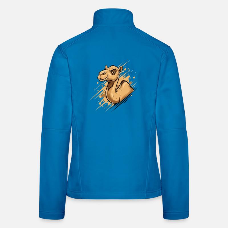 Éclaboussure de dessin animé de chameau Veste en tissu softshell Femme