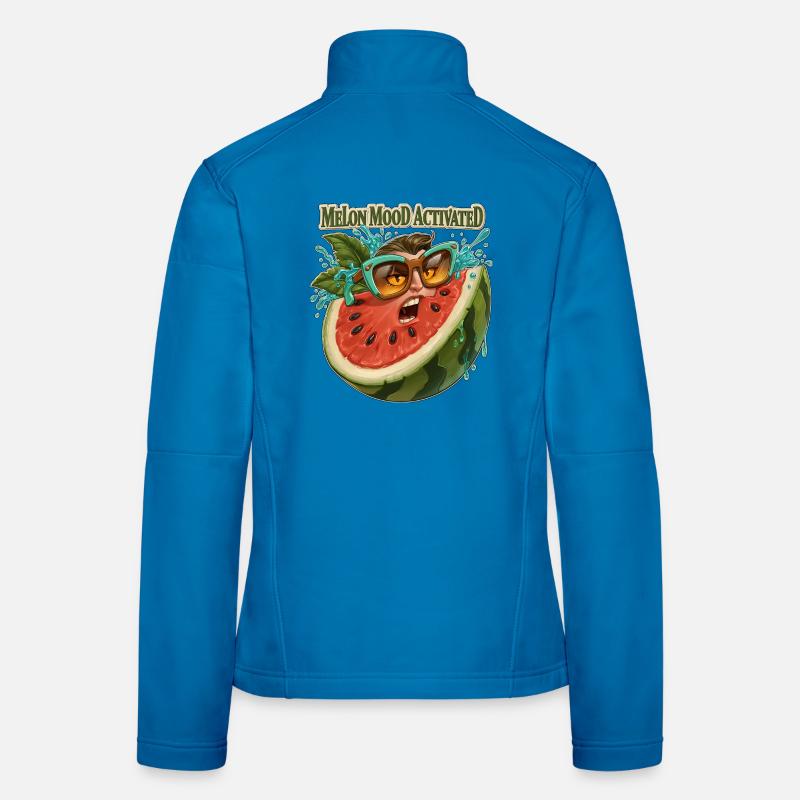 Melon Mood Activated Funny Watermelon Face Women's Softshell Jacket