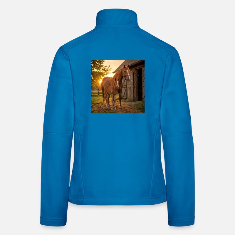 Sunset, mare with foal Women's Softshell Jacket