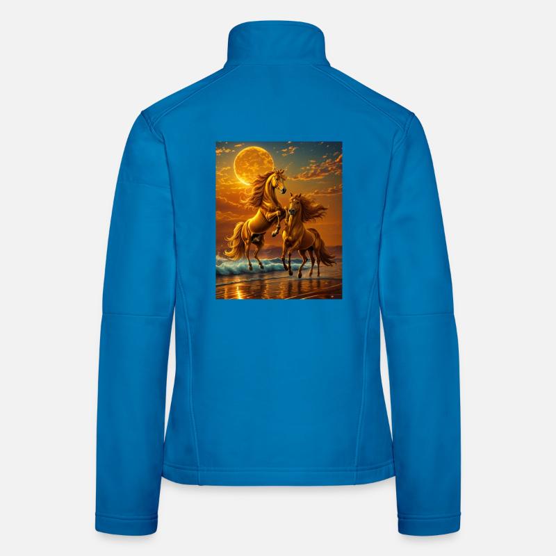 Moonlight hooves at the evening sea - Women's Softshell Jacket - light blue