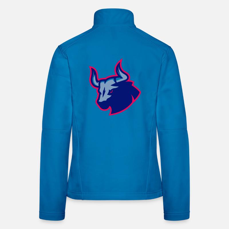 Taurus Blue Neon Outline Women's Softshell Jacket