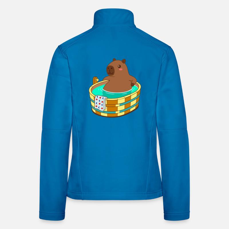 Capibara trempant dans un jacuzzi douillet - Bain relaxant Veste en tissu softshell Femme