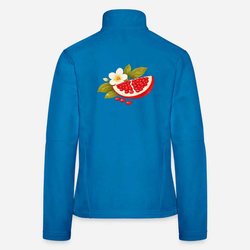 Illustration de grenade avec fleurs – Botanique Veste en tissu softshell Femme