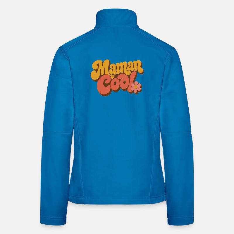 Mama Cool rétro fleurs 70s Veste en tissu softshell Femme