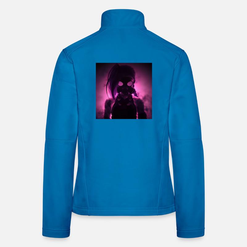 Neon gas mask in night light - Women's Softshell Jacket - light blue
