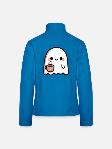 Fantôme Café Kawaii - Veste en tissu softshell Femme - bleu clair - Dos