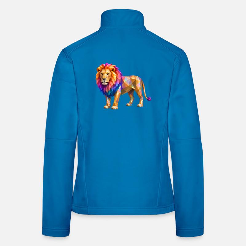 Polygon lion color explosion Women's Softshell Jacket
