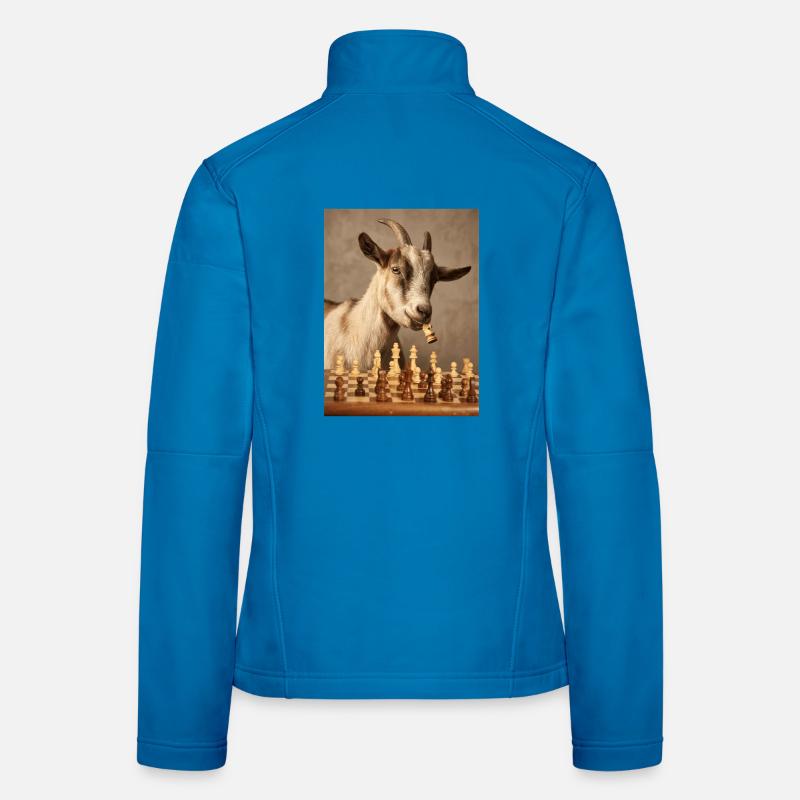 La chèvre jouant aux échecs Veste en tissu softshell Femme