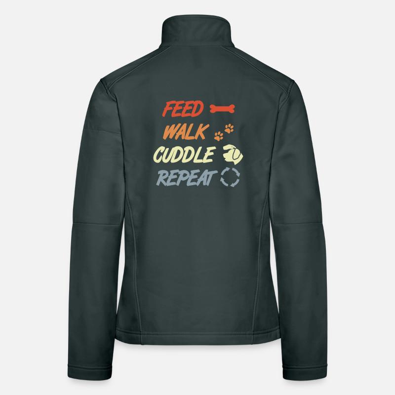 Feed Walk Cuddle Repeat – Hundeliebe Frauen Softshelljacke
