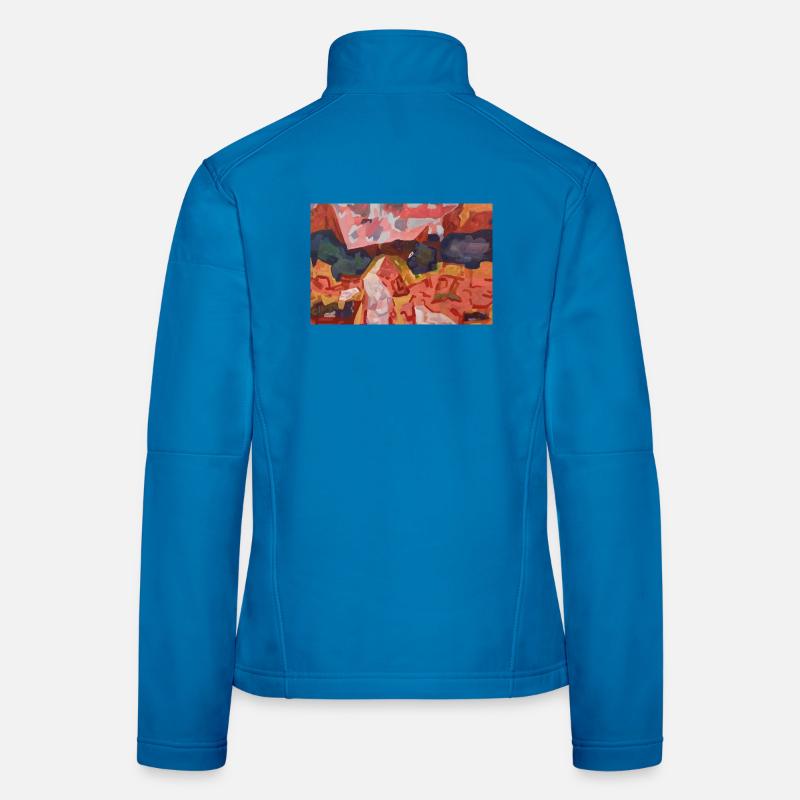 Abstraktes Farbfeuer - Frauen Softshelljacke - Lichtblau