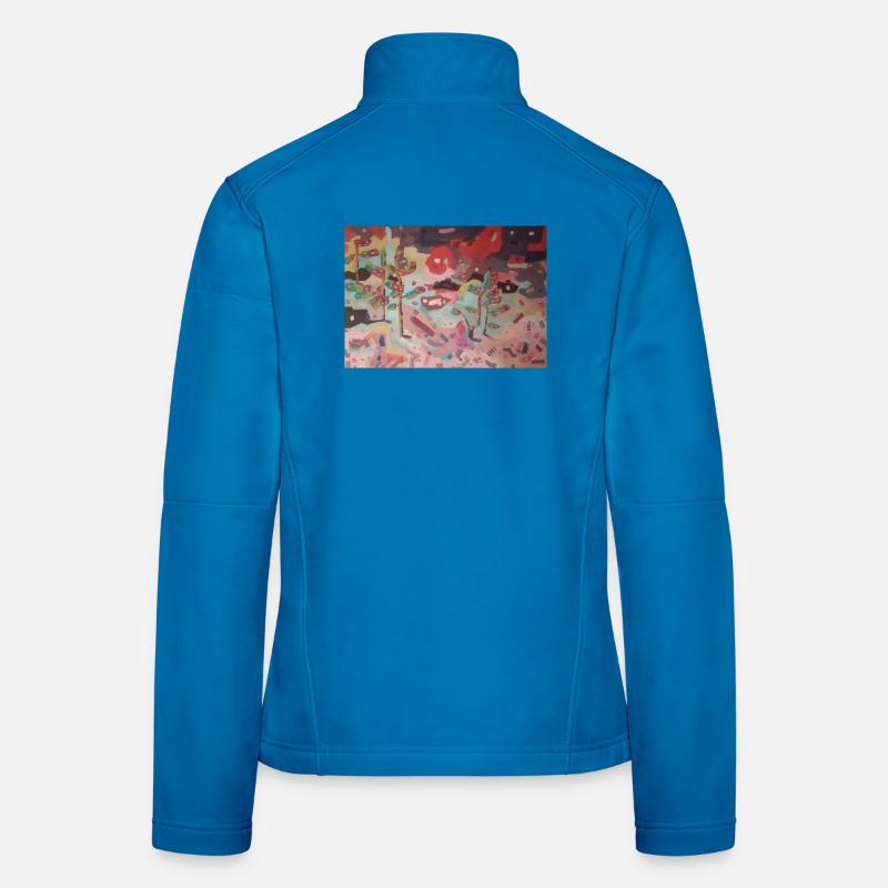 Abstrakter Garten der Farben Frauen Softshelljacke