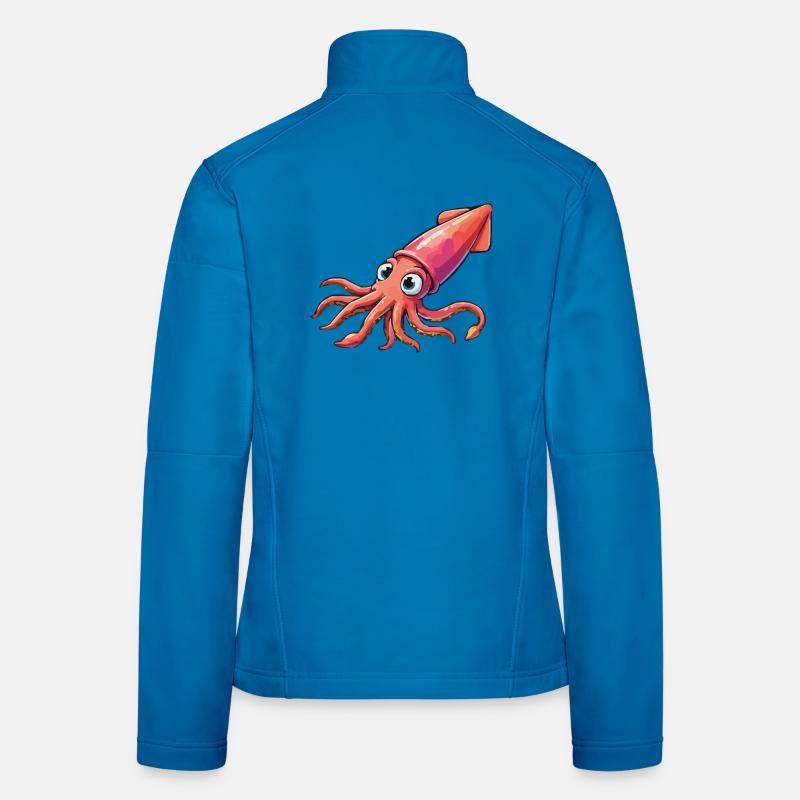Squid Cartoon Women's Softshell Jacket
