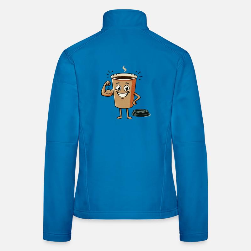 Energetische Kaffeetasse Figur - Frauen Softshelljacke - Lichtblau