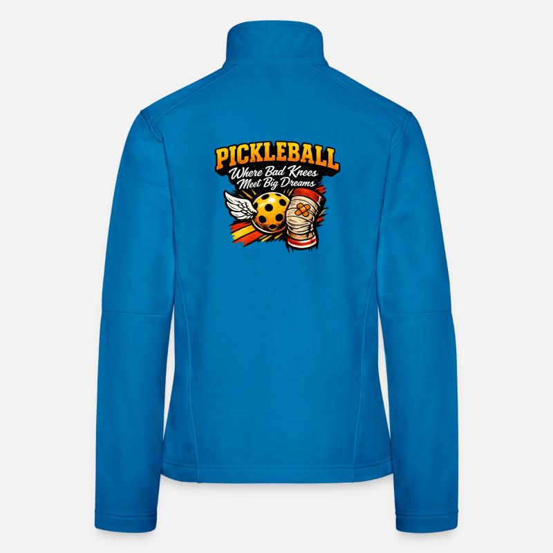 Grands rêves au pickleball, puissance des genoux Veste en tissu softshell Femme