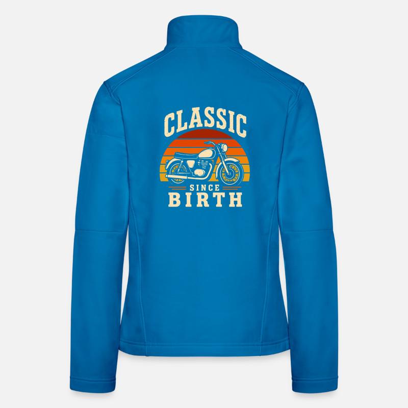 Klassik Seit Geburt Motorrad Design - Frauen Softshelljacke - Lichtblau