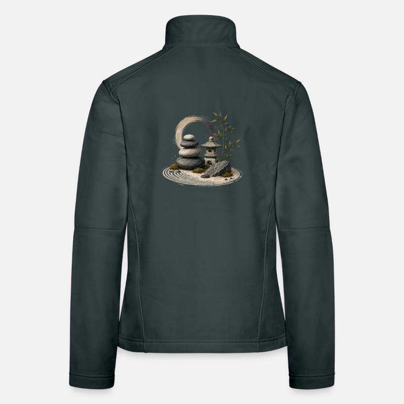 Tranquillité du Jardin Zen Veste en tissu softshell Femme