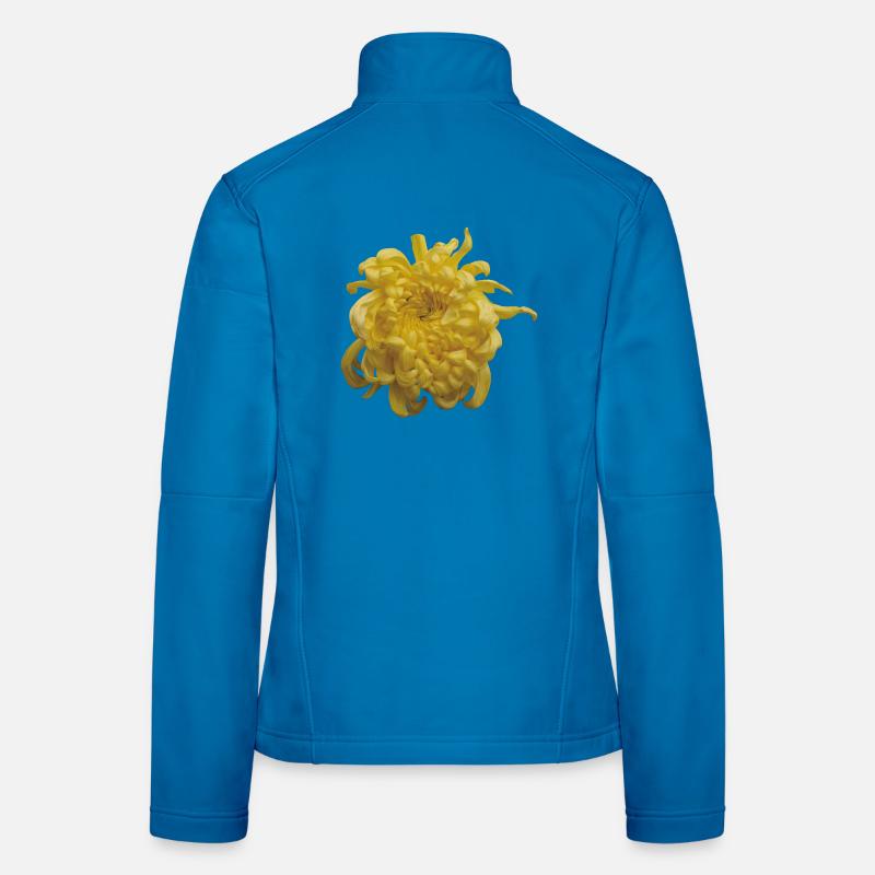 Vibrant_Yellow_Chrysanthemum_Flower Women's Softshell Jacket