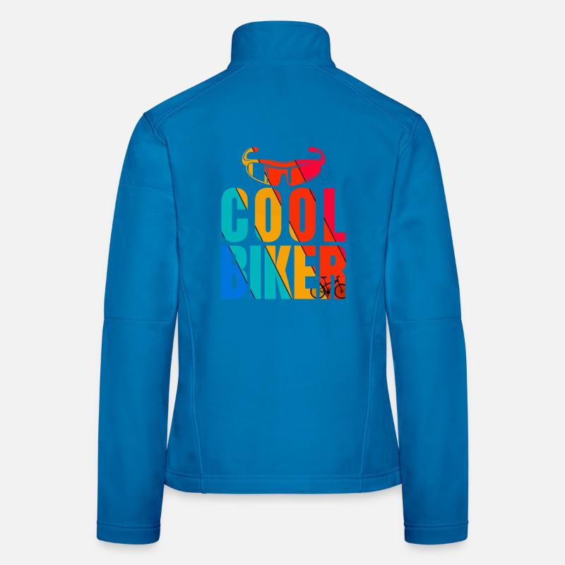 Bunter Bike Stil Grafik Frauen Softshelljacke