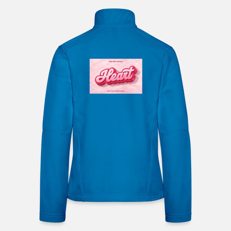 Herz 3D Schrift Pink - Frauen Softshelljacke - Lichtblau