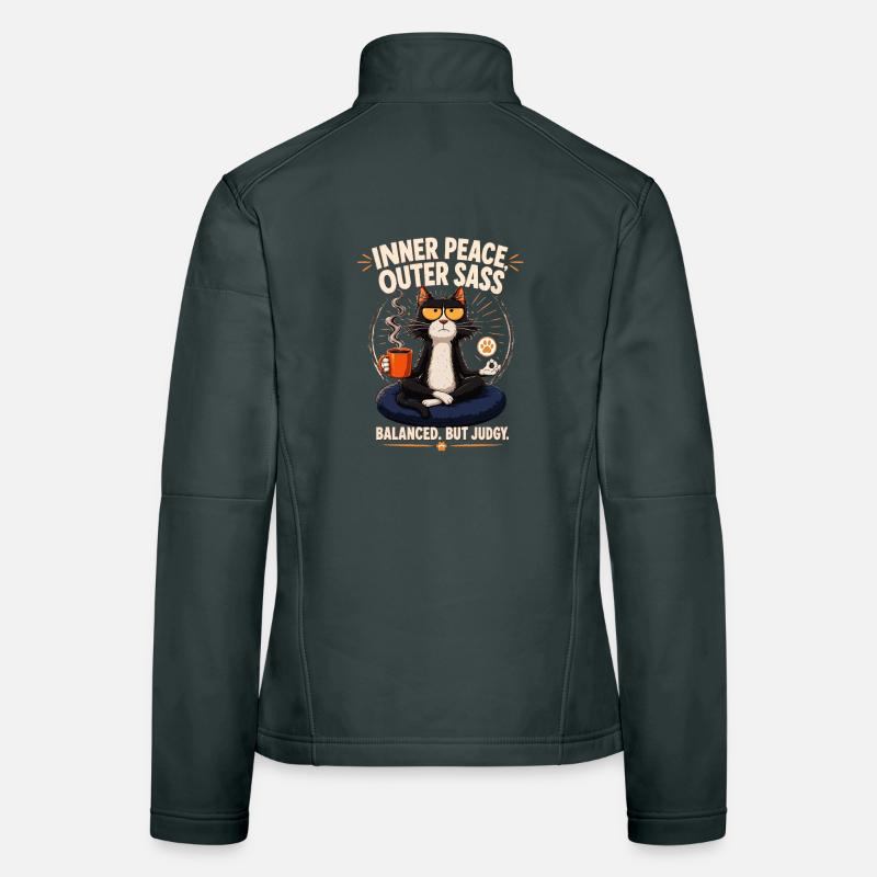 Inner Peace Outer Sass Cat Women's Softshell Jacket
