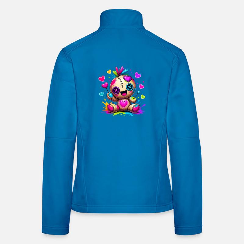 Patchwork cuddly toy with neon hearts Women's Softshell Jacket