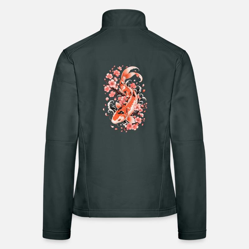 Flux de Koi Sakura Veste en tissu softshell Femme