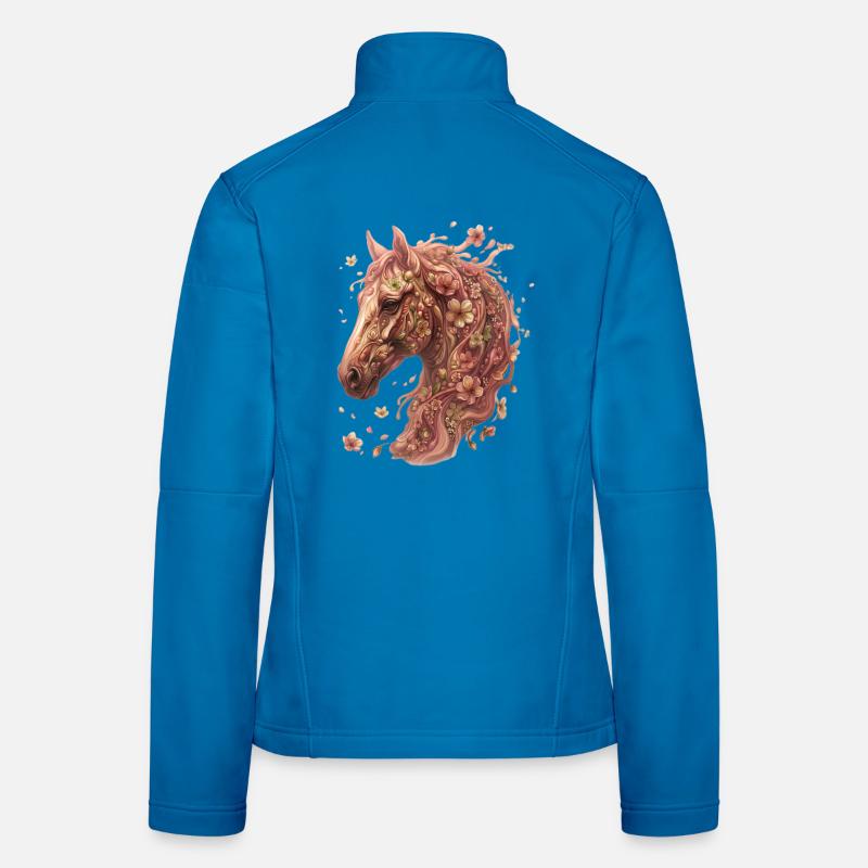 Flora, Pferdekopf mit Blüten Frauen Softshelljacke