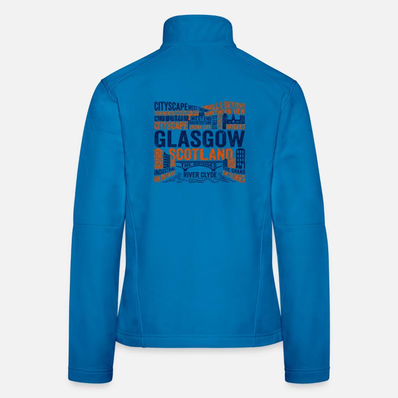Glasgow, Écosse, Skyline urbain Rivière Clyde Veste en tissu softshell Femme