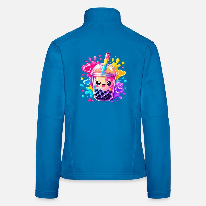 Kawaii Bubble Tea Farbexplosion Frauen Softshelljacke
