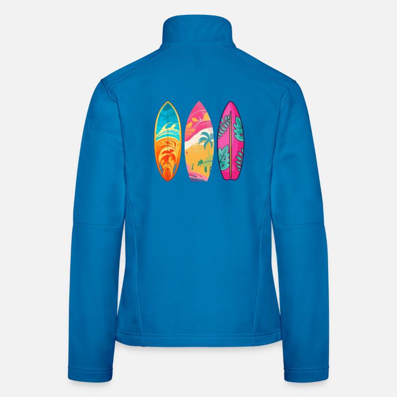 Surf Tropic Buntes Triptychon Frauen Softshelljacke
