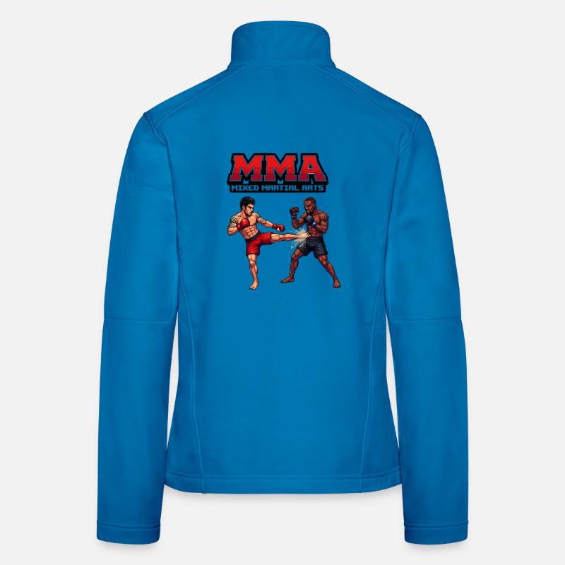 MMA Kampfduell Pixel Stil Frauen Softshelljacke