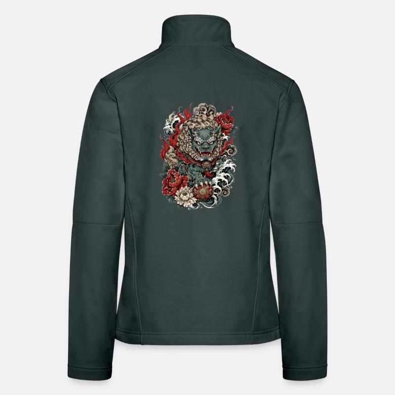 Gardien de la Fleur de Foo Dog Veste en tissu softshell Femme