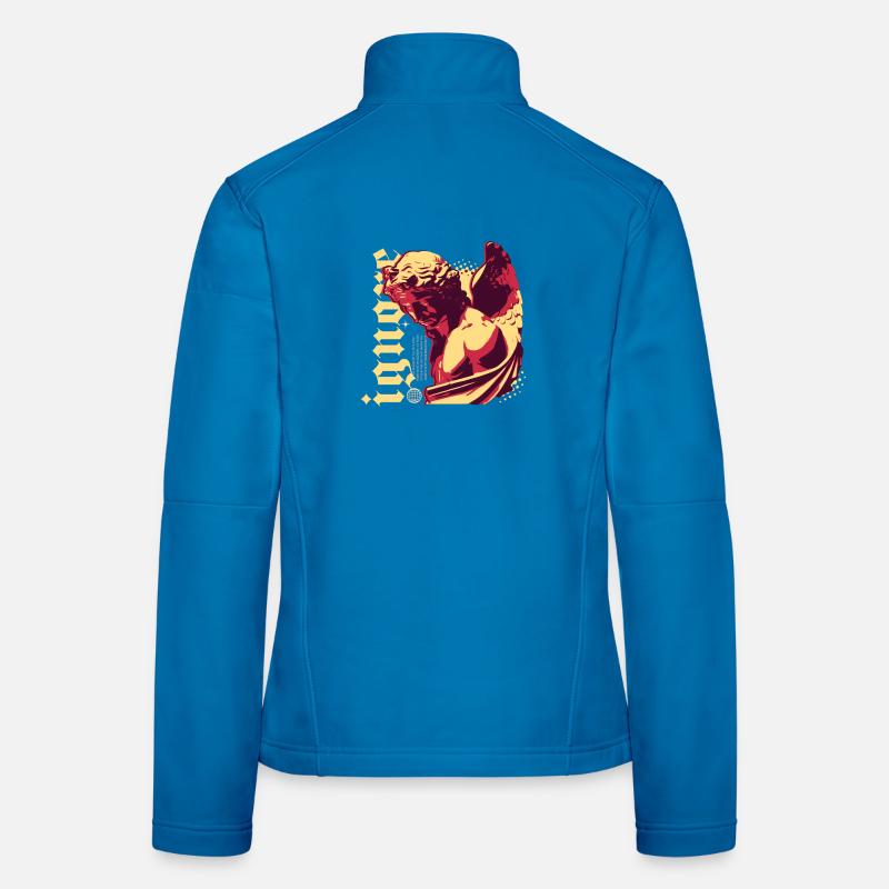 Antike Heldensilhouette im Pop-Art Stil - Frauen Softshelljacke - Lichtblau
