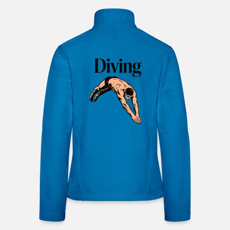 Plongeon, plongeon, natation Veste en tissu softshell Femme