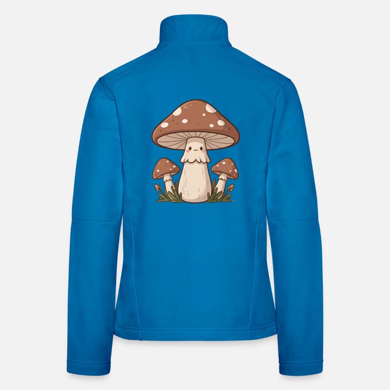 Cadeau rétro du cueillette de champignons aux champignons mignons Veste en tissu softshell Femme