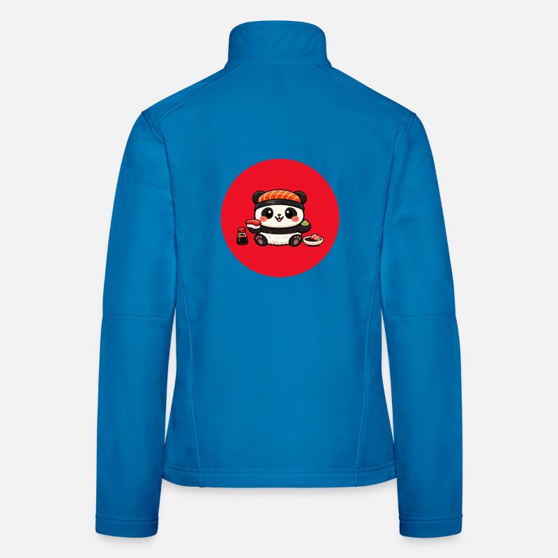 Kawaii Panda Sushi Chef - Women's Softshell Jacket - light blue