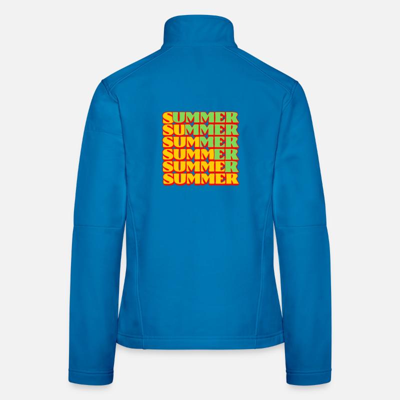 Groovy Summer Repeated Retro Typography - Women's Softshell Jacket - light blue