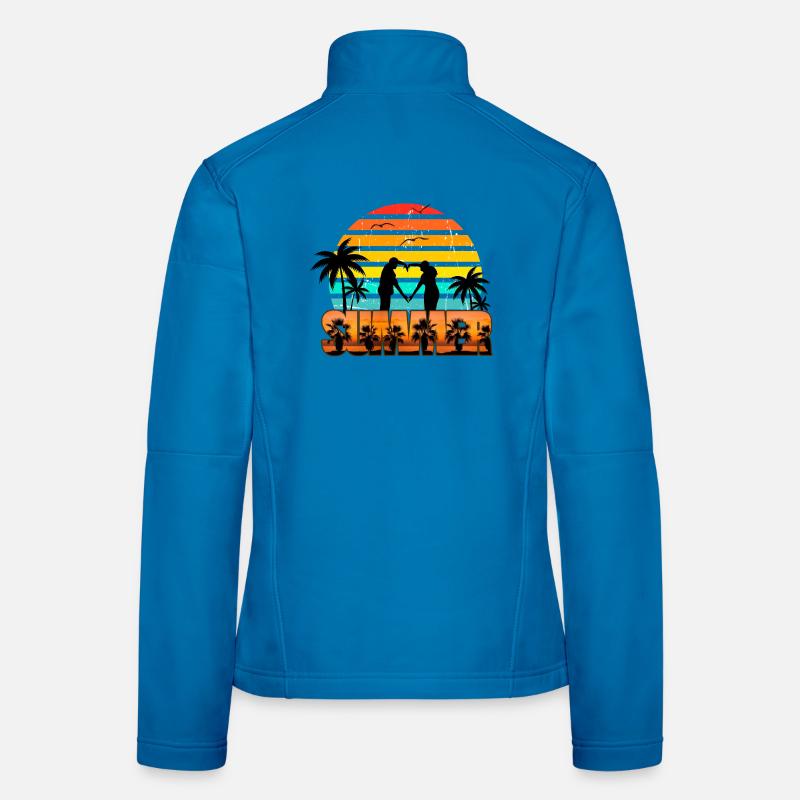 Romantic summer sunset - Women's Softshell Jacket - light blue