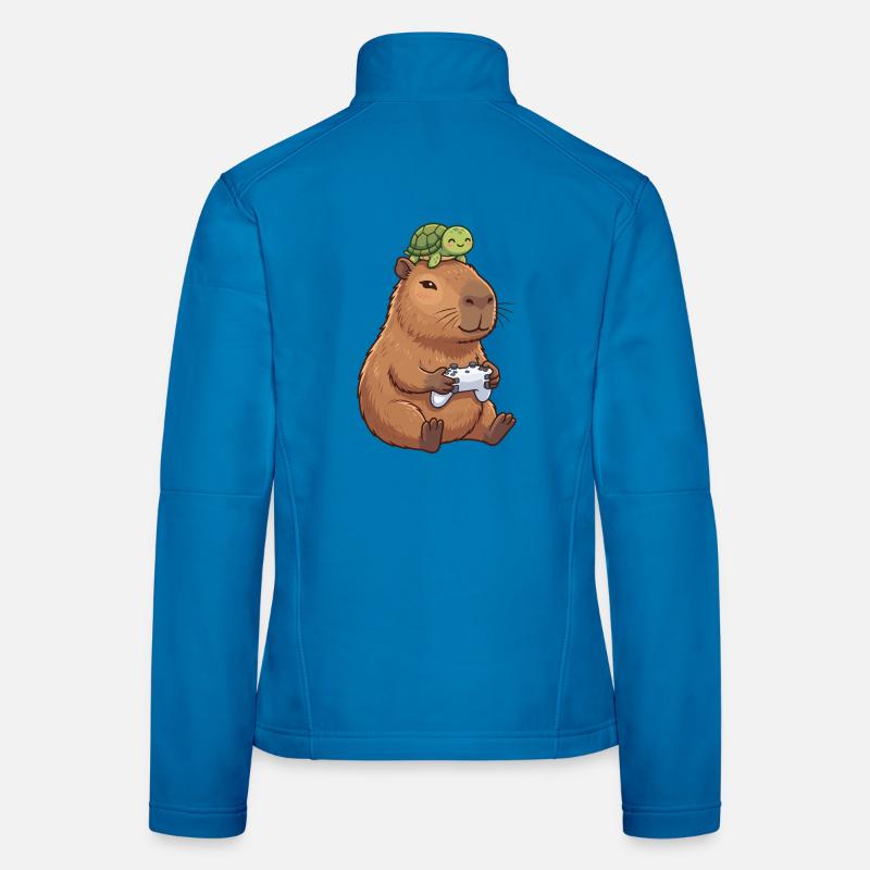 Duo de copains de jeu capybara Veste en tissu softshell Femme
