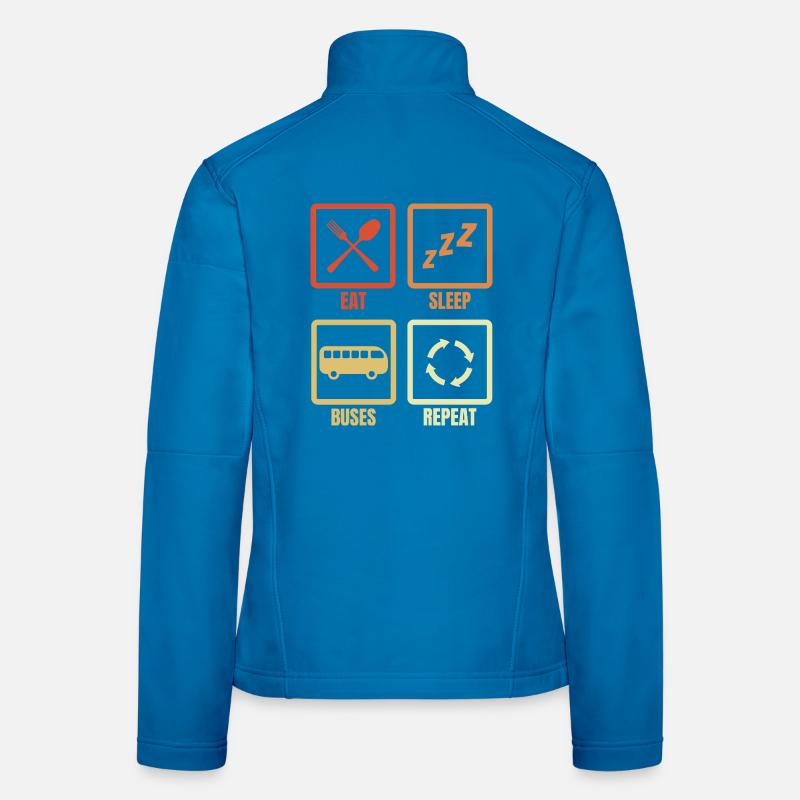 Eat Sleep Repeat Buses Women's Softshell Jacket