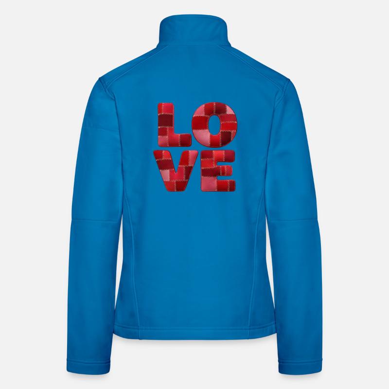 Lettrage d’amour en patchwork Veste en tissu softshell Femme